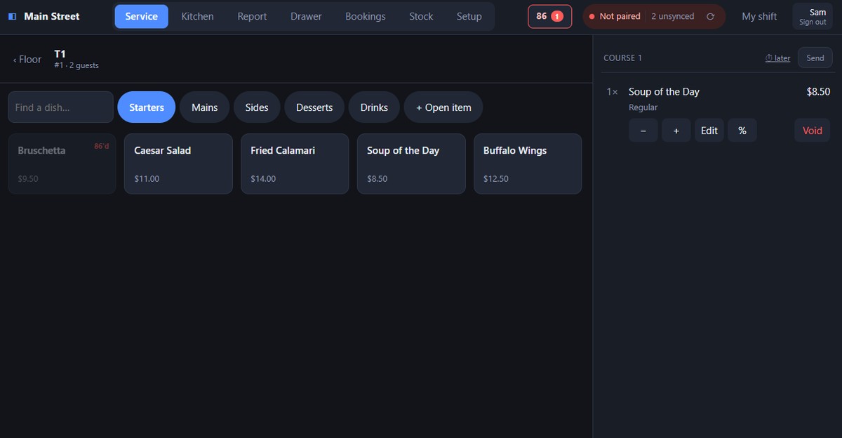 Restaurant POS and Kitchen Display Terminal preview